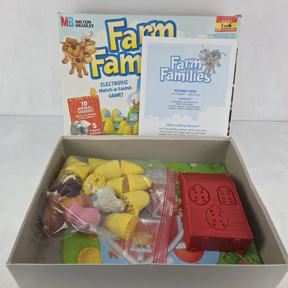 Vintage 1996 Milton Bradley Farm Families Electronic Match A Sound Game Complete